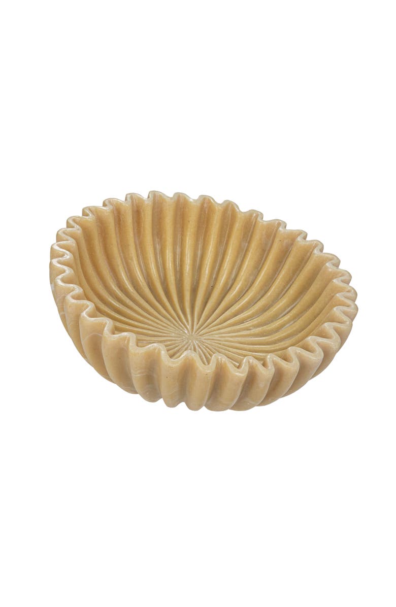 Storied Home Resin Fluted Bowl, Beige, Main, color, Cream