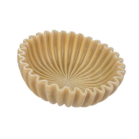 Resin Fluted Bowl, Beige