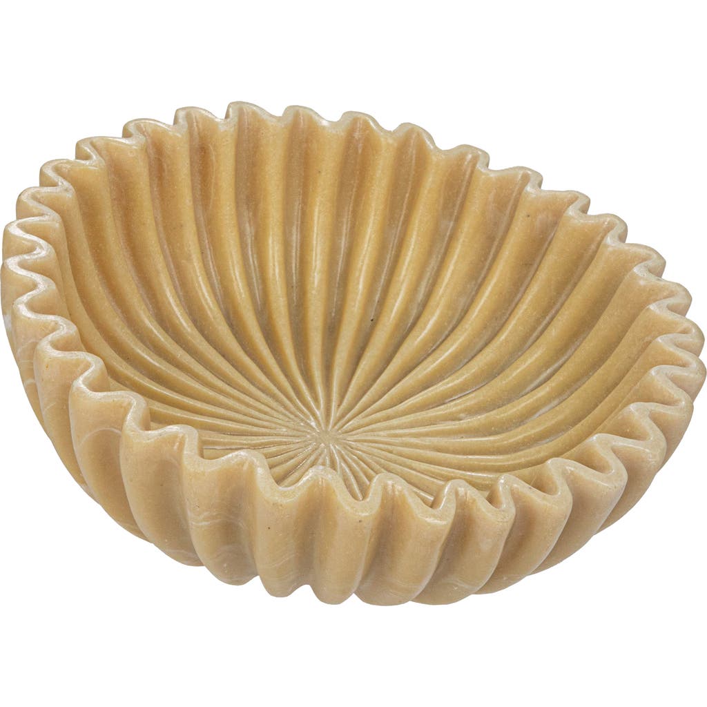 Storied Home Resin Fluted Bowl, Beige In Neutral