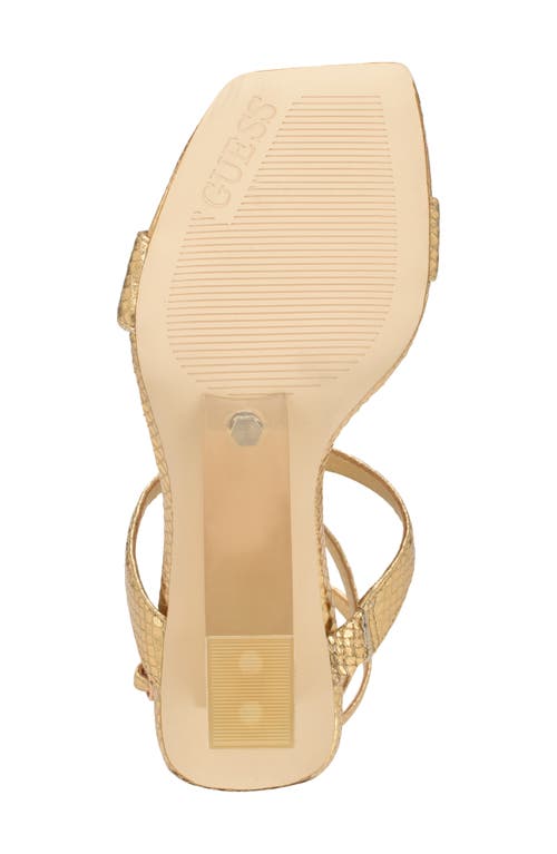 Guess Bacio Wedge Sandal In Gold