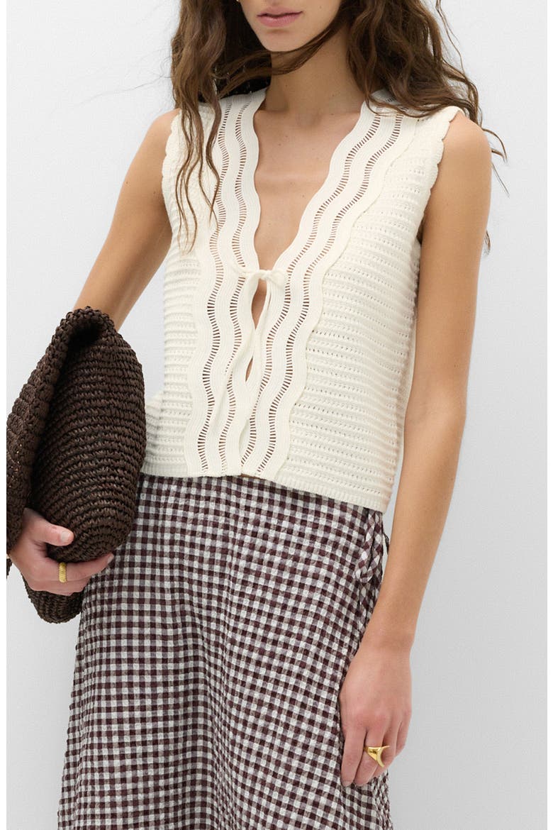 Open Stitch Sweater Vest, Main, color, LIGHT CREAM