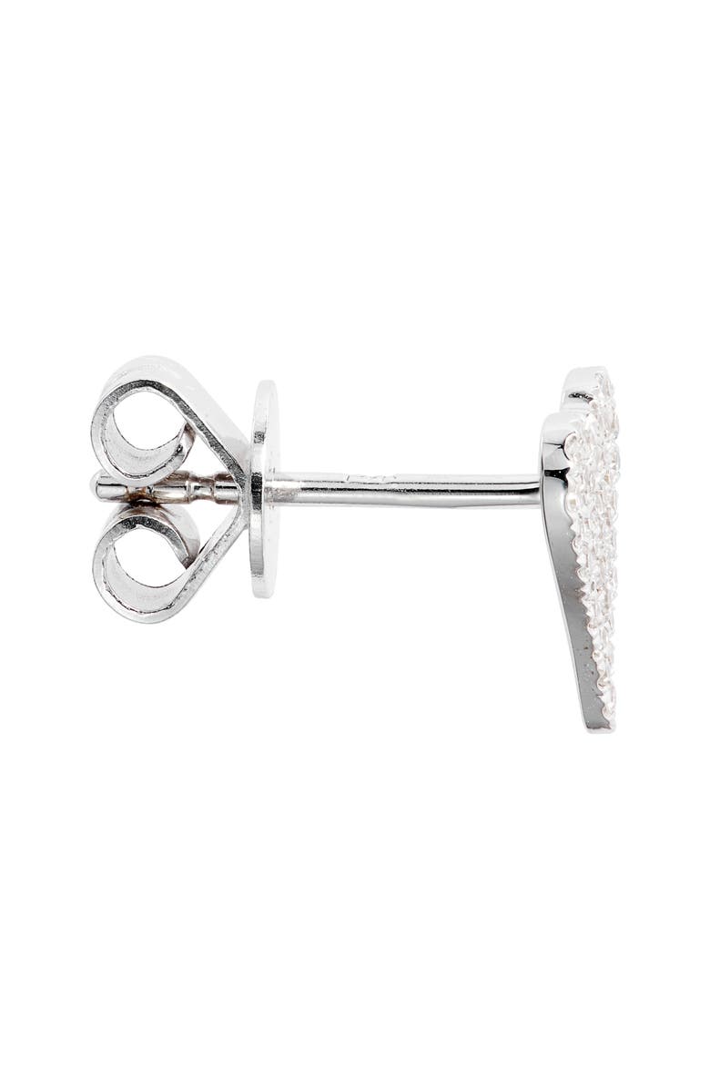 Meira T Elongated Diamond Heart Stud Earrings, Alternate, color, Silver