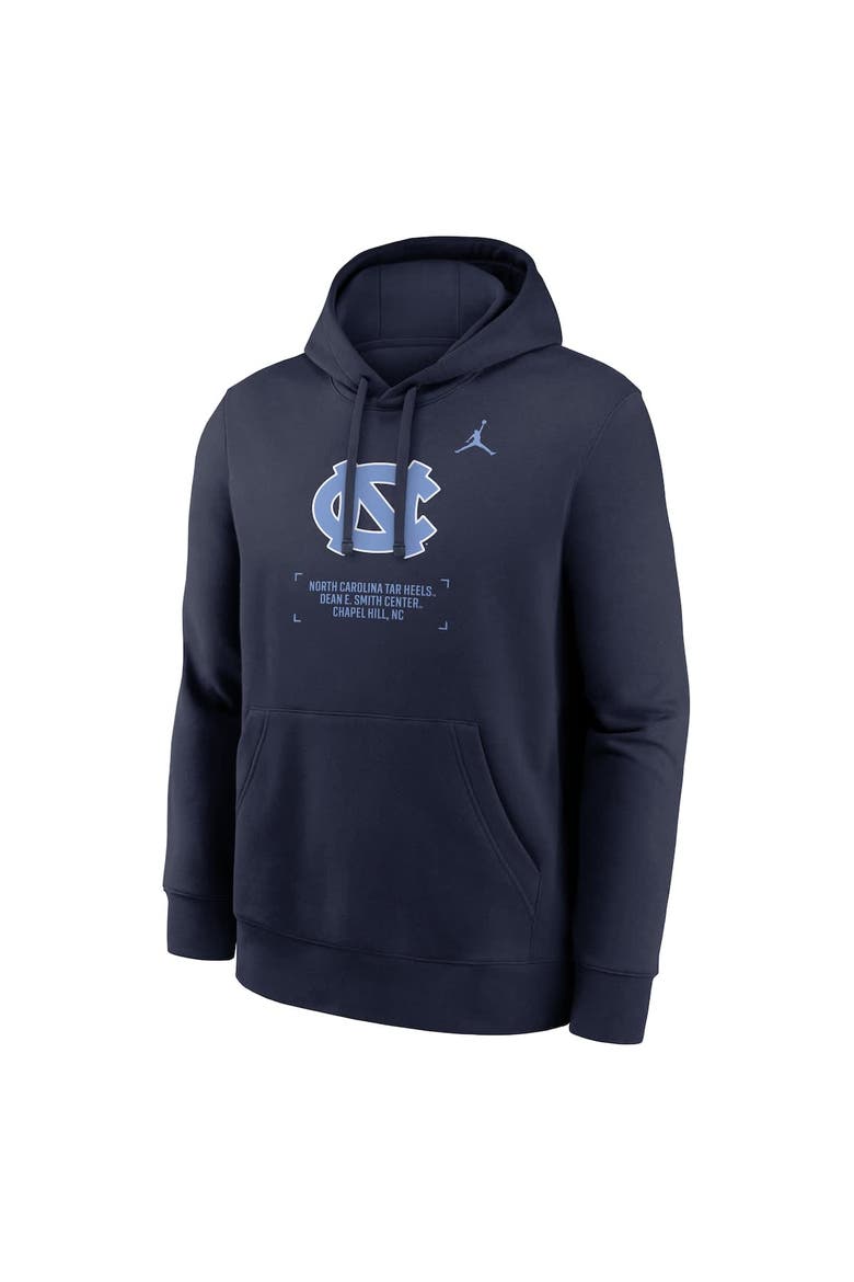 Men's Jordan Brand Navy North Carolina Tar Heels Basketball Two-Hit Club Fleece Pullover Hoodie, Alternate, color, Navy