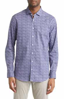 Brax Harold Check Hi Flex Stretch Cotton Button-Up Shirt
