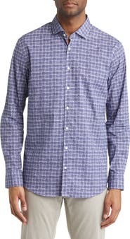 Brax Harold Check Hi Flex Stretch Cotton Button-Up Shirt