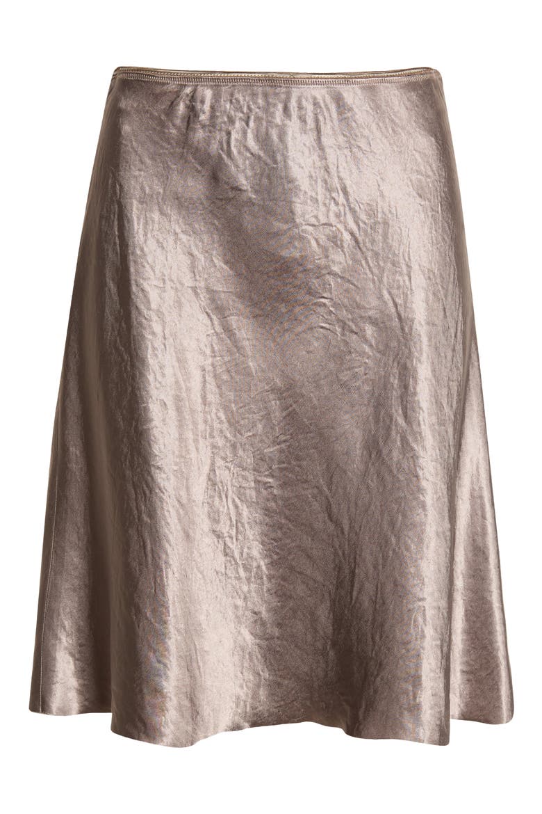 Crinkled Satin Slip Miniskirt, Main, color, TAUPE HAZE