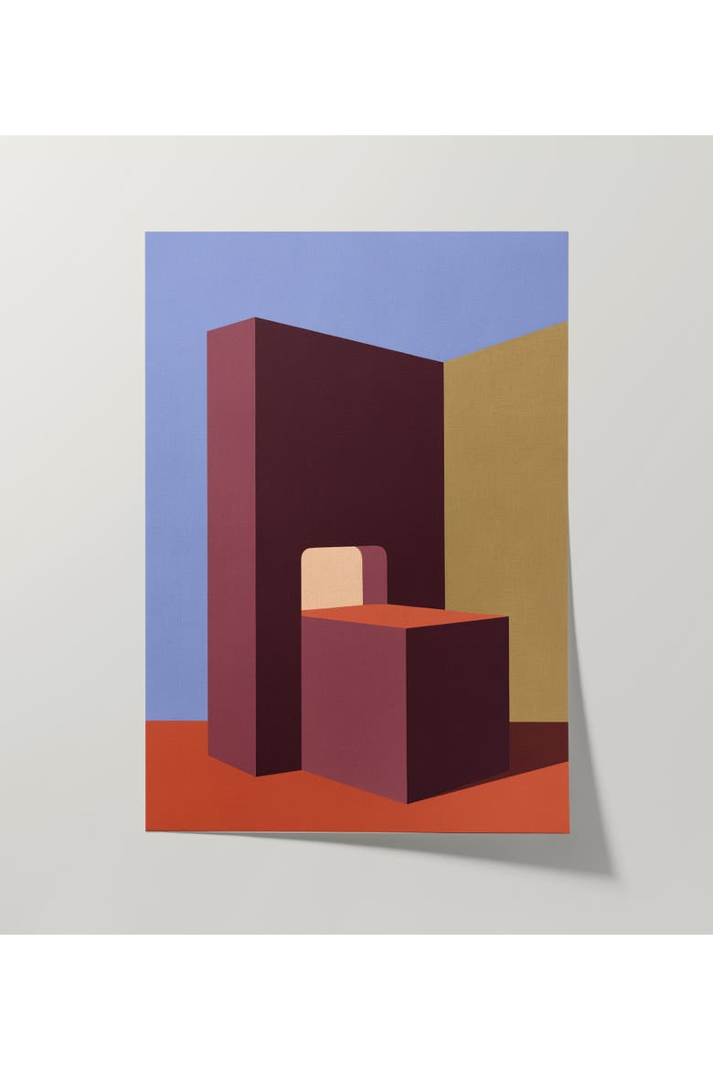 Form and Structure No. 08 Geometric Abstract Art Print, Alternate, color, White Frame - 12x16