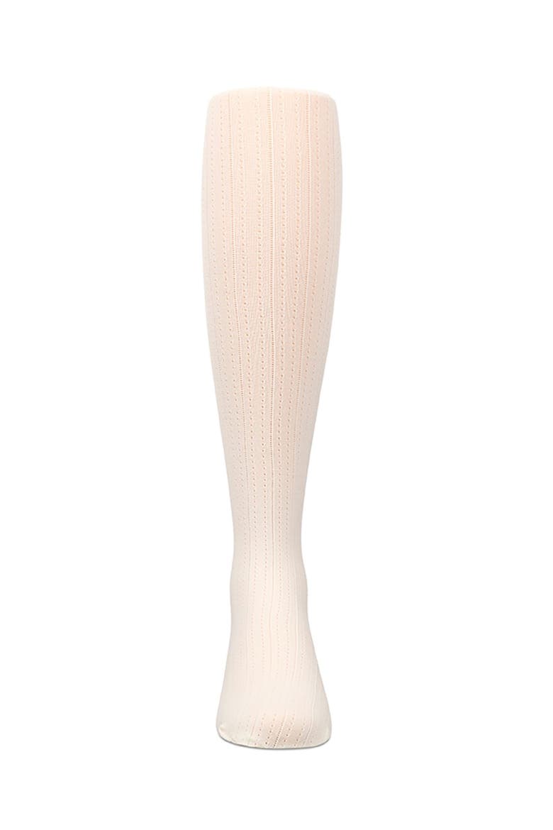 Kids' Railroad Pointelle Nylon Tights, Alternate, color, Winter White