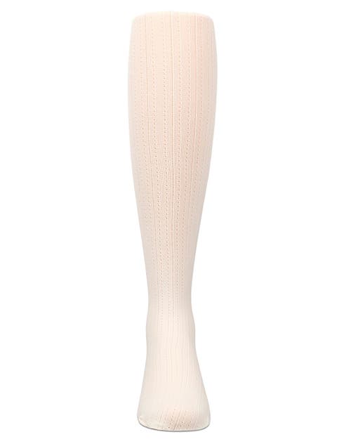 Memoi Kids' Railroad Pointelle Nylon Tights In Multi