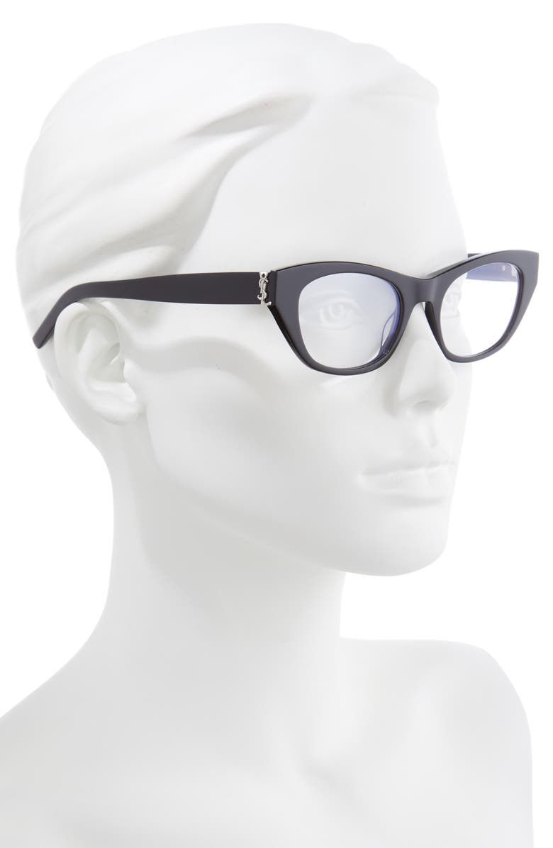 Saint Laurent 52mm Cat Eye Optical Glasses, Alternate, color, 