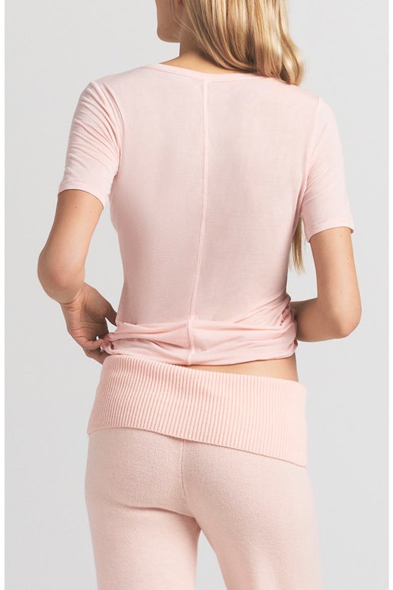 Sheer Modal Long T-Shirt, Alternate, color, PRIMROSE