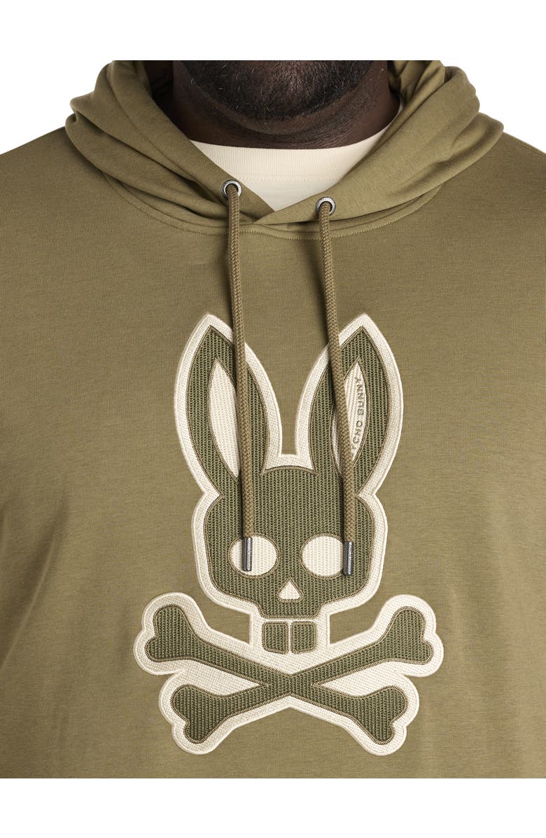 Psycho Bunny Big & Tall Ryder Pullover Hoodie, Alternate, color, Dusky Green