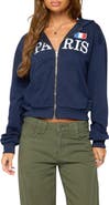 EDIKTED Paris Graphic Full Zip Hoodie