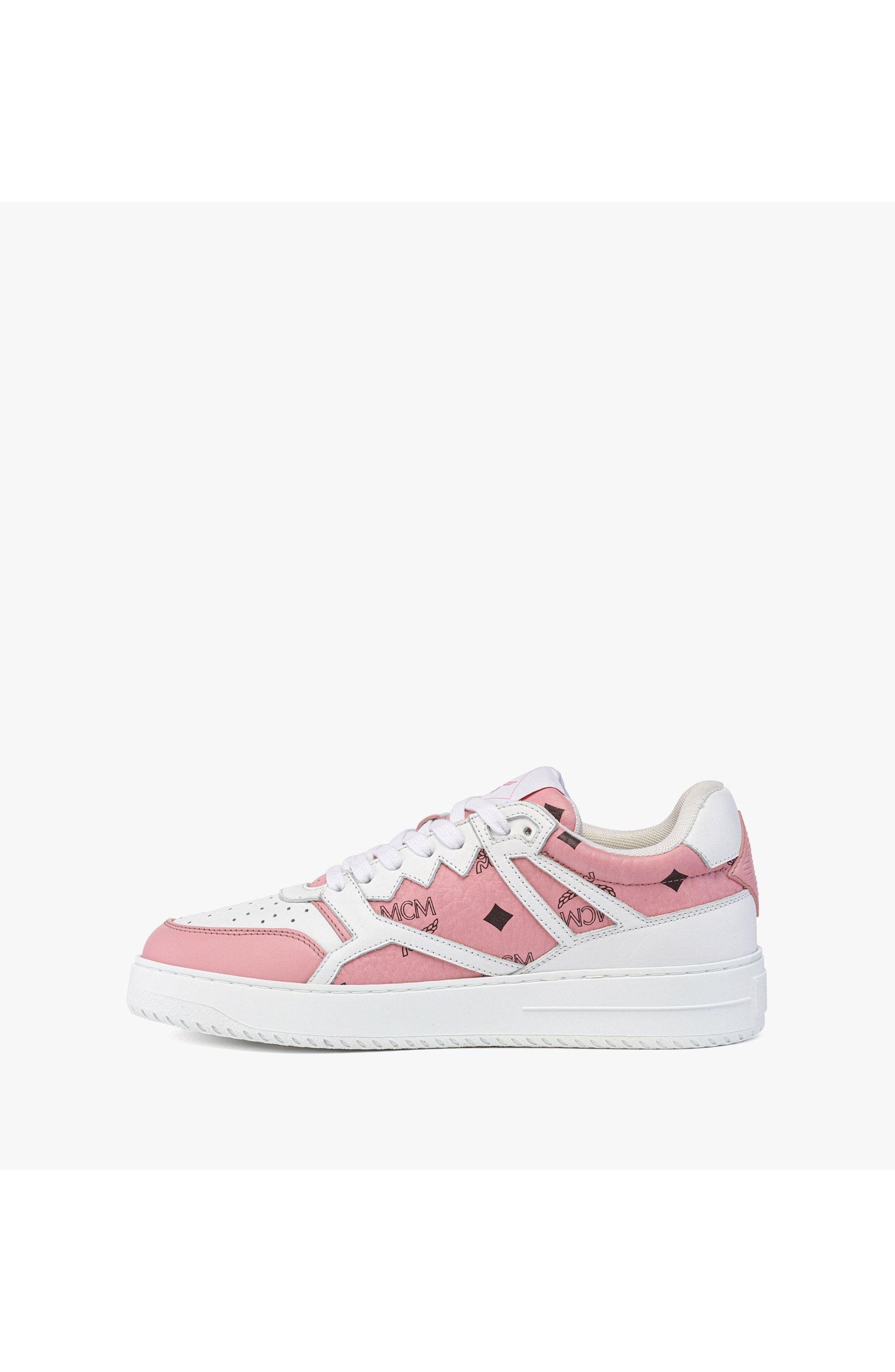 MCM Neo Terrain Sneakers in Visetos Leather Mix, Alternate, color, Soft Pink