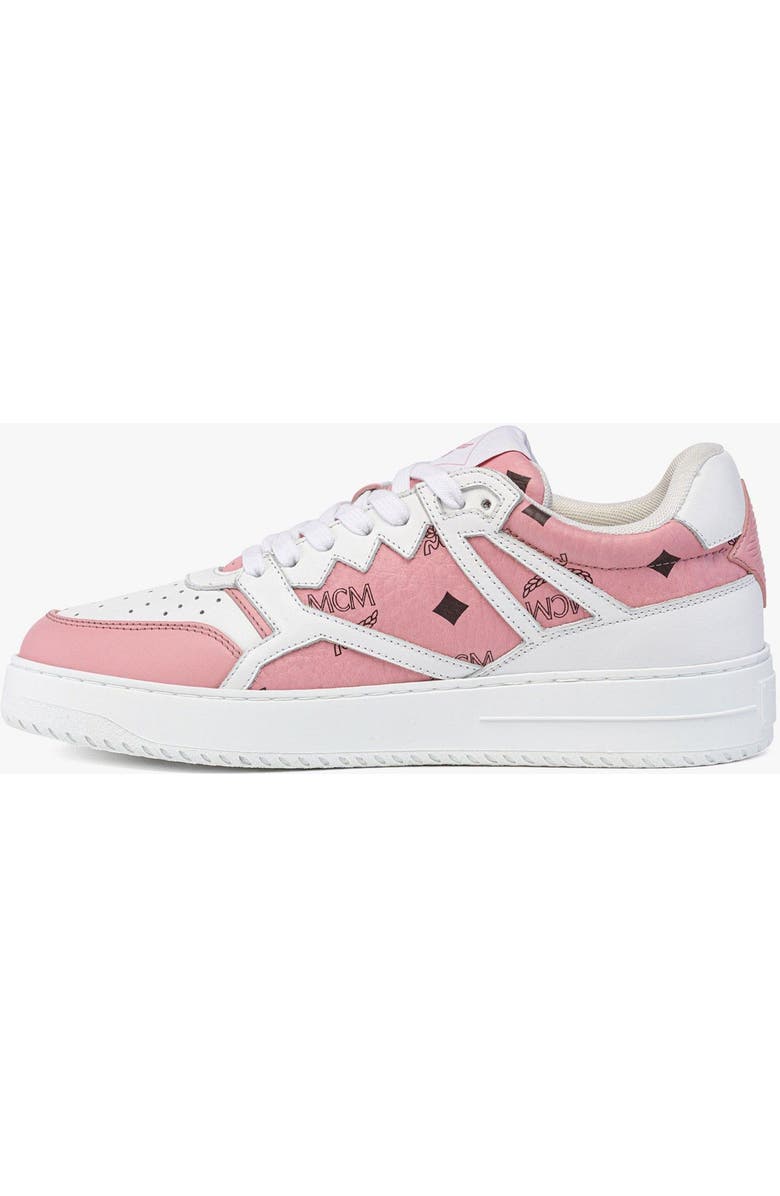 MCM Neo Terrain Sneakers in Visetos Leather Mix, Alternate, color, Soft Pink
