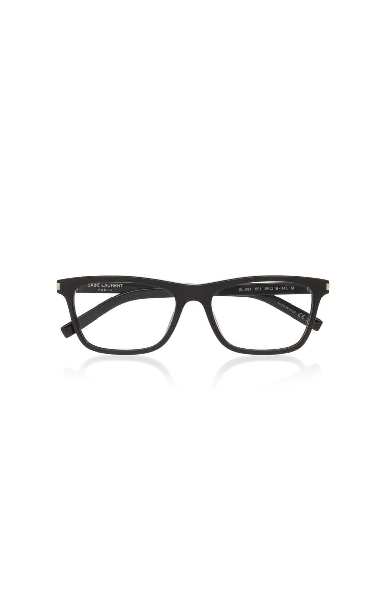 Saint Laurent 56mm Rectangle optical glasses, Alternate, color, Black