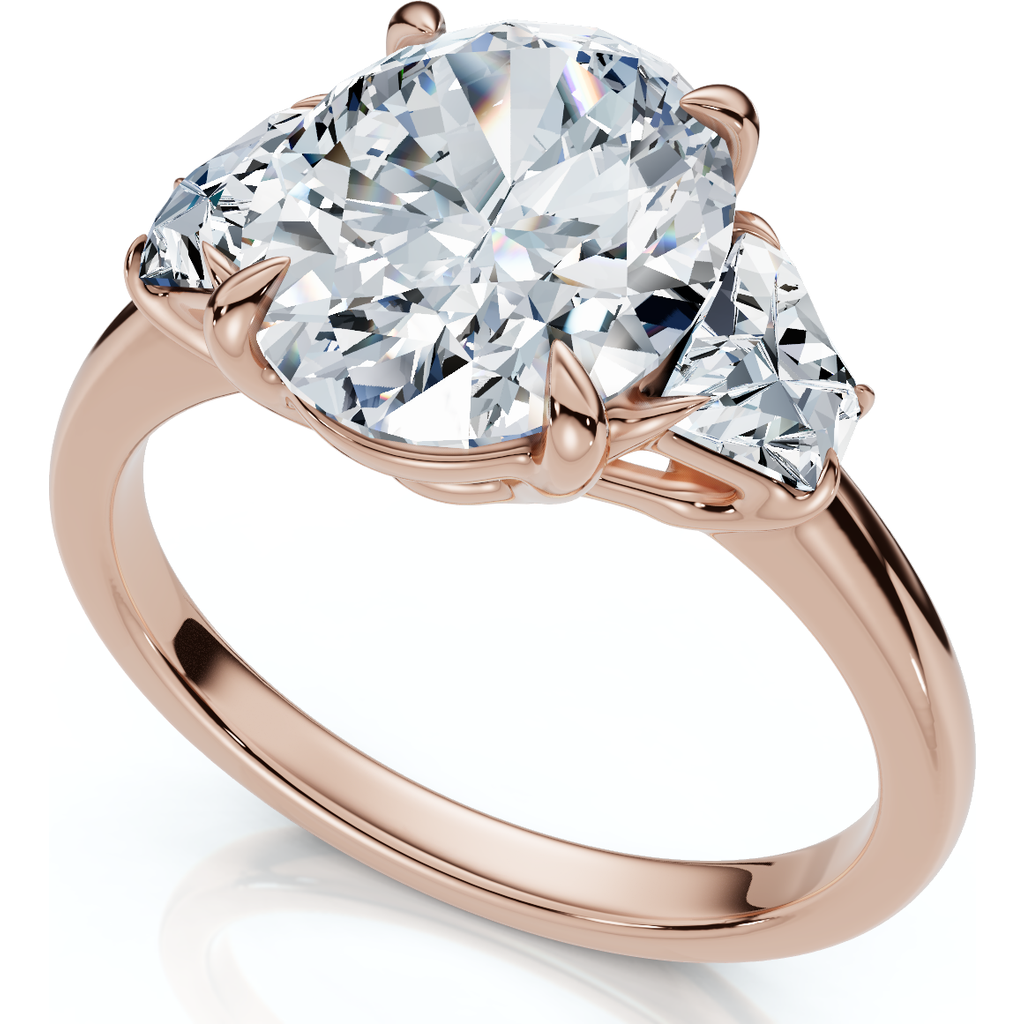 Bliss Diamond Certified 2.63ct Oval & Trapezoid Diamond Ring 14k Gold Or Platinum Lab Grown