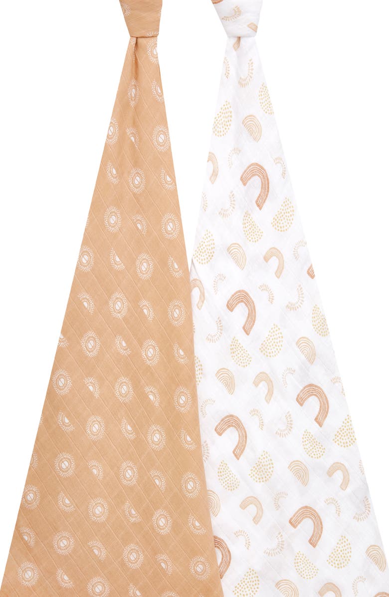 aden + anais 2-Pack Classic Swaddling Cloths, Alternate, color, Keep Rising Tan