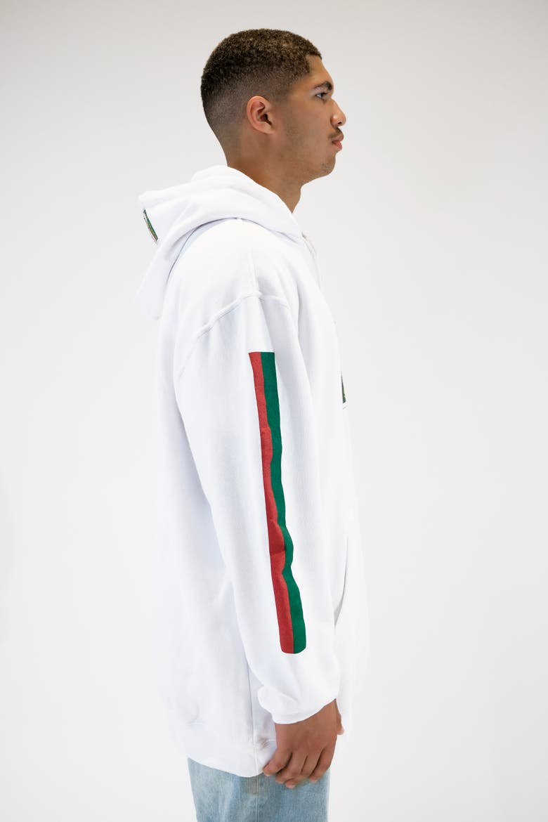Label Logo Side Pocket Hoodie, Alternate, color, White