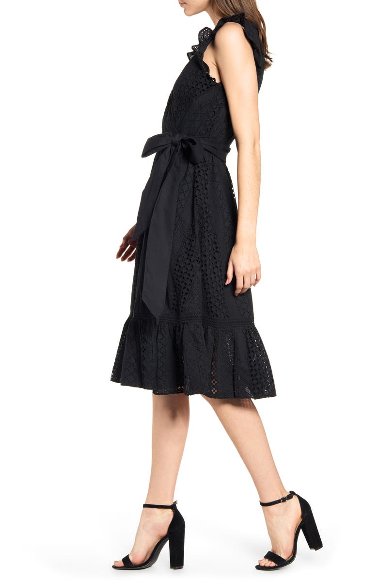 J.Crew All Over Eyelet Wrap Dress, Alternate, color, 