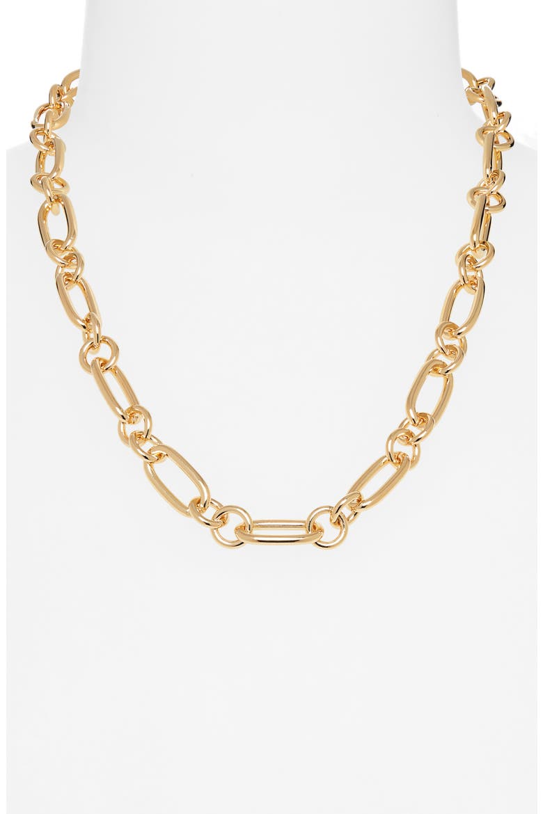 Rafaella Chain Necklace, Alternate, color, BRASS