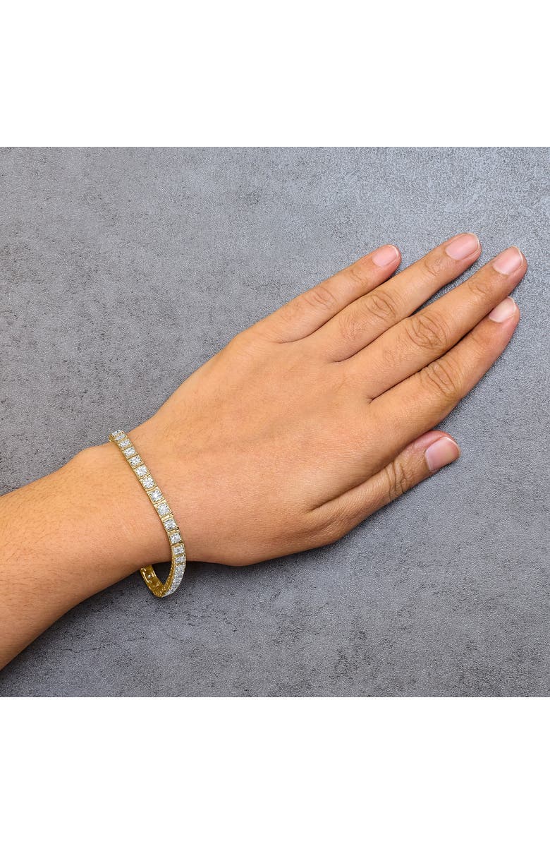 Haus of Brilliance 14K Yellow Gold Plated Silver 1.0 Cttw Diamond Milgrain Link Tennis Bracelet, Alternate, color, Yellow