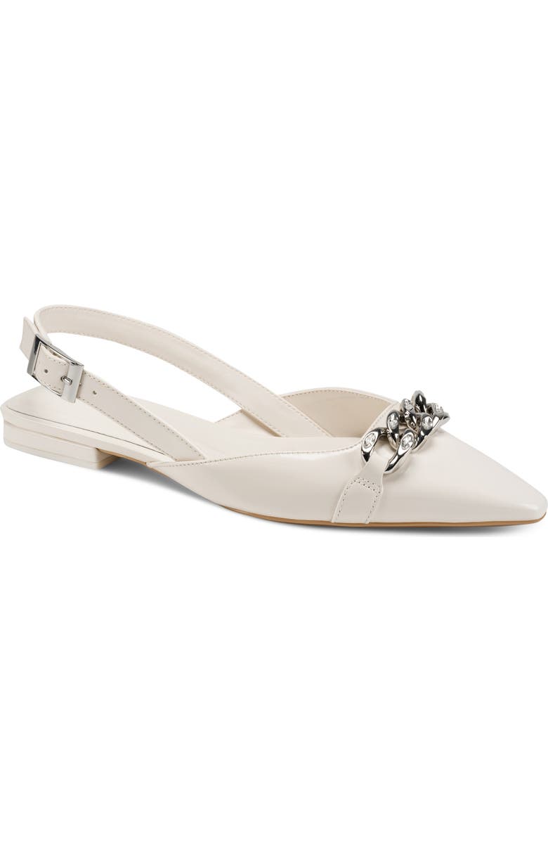 DKNY Cosetta Slingback Pointed Toe Flat, Main, color, Coconut