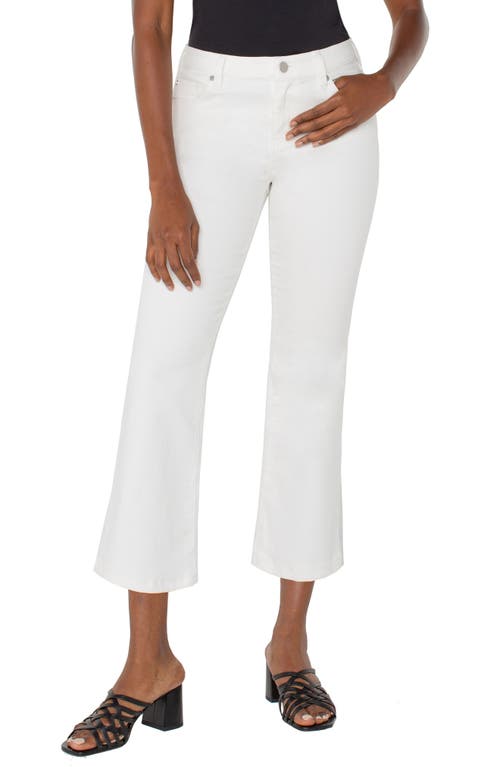 Liverpool Los Angeles Gia Glider Frayed Pull-on Crop Flare Jeans In White