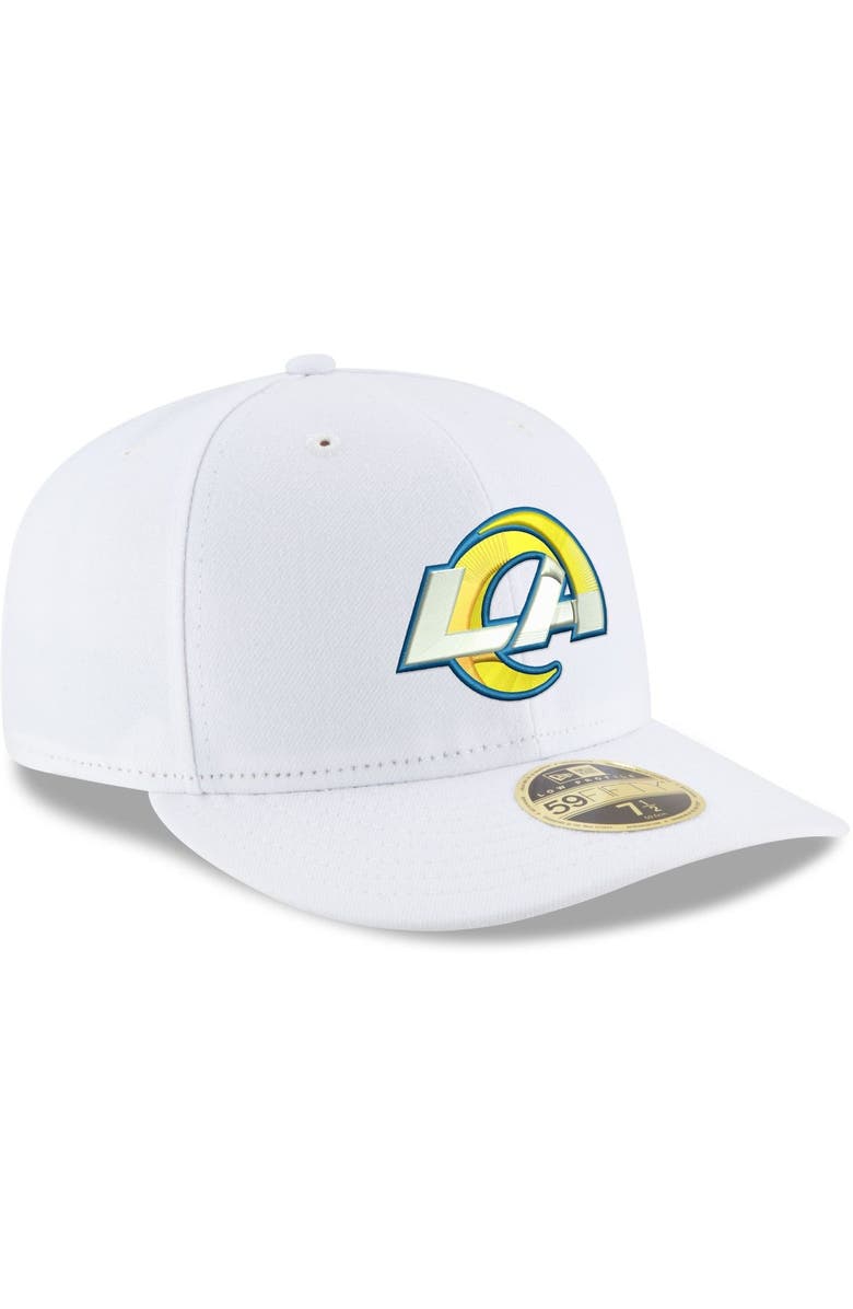New Era Men's New Era White Los Angeles Rams Omaha Low Profile 59FIFTY Fitted Hat, Alternate, color, White