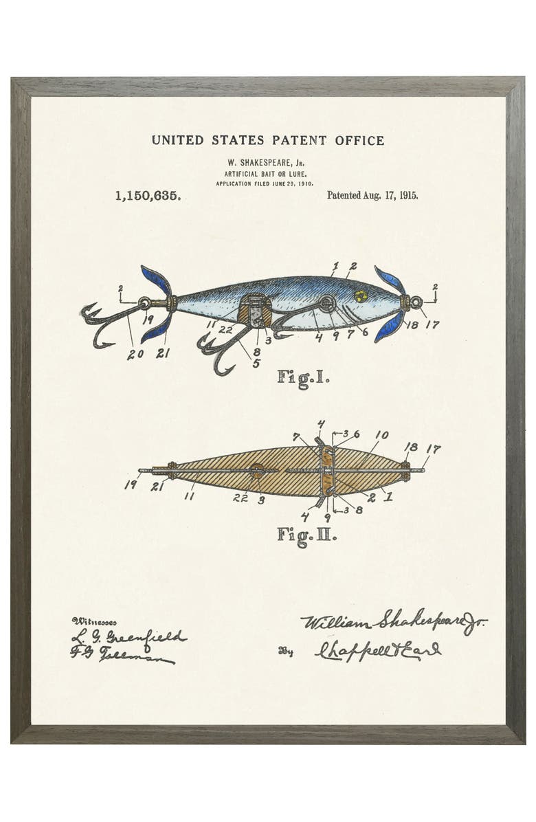 Antique Curiosities Fishing Lure in Black Frame, Main, color, NO COLOR