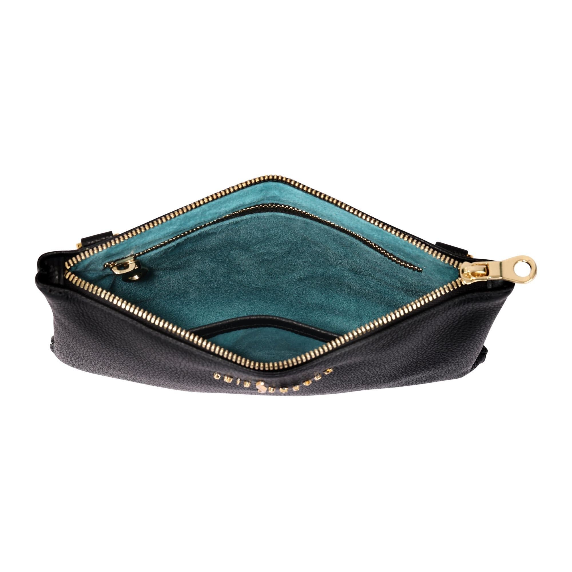 Crossbody Leather Pouch, Alternate, color, Black