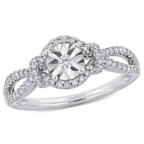 Diamond Crossover Engagement Ring