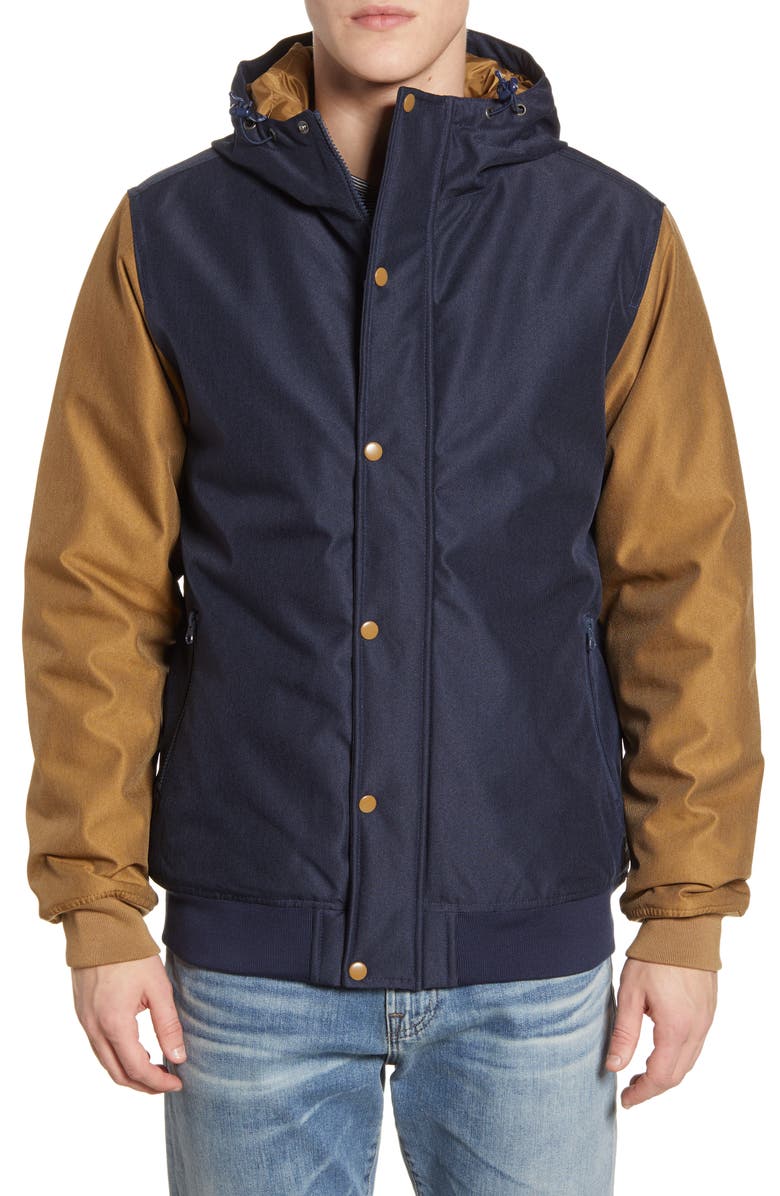 Vans Wells Water Repellent Varsity Jacket, Alternate, color, 