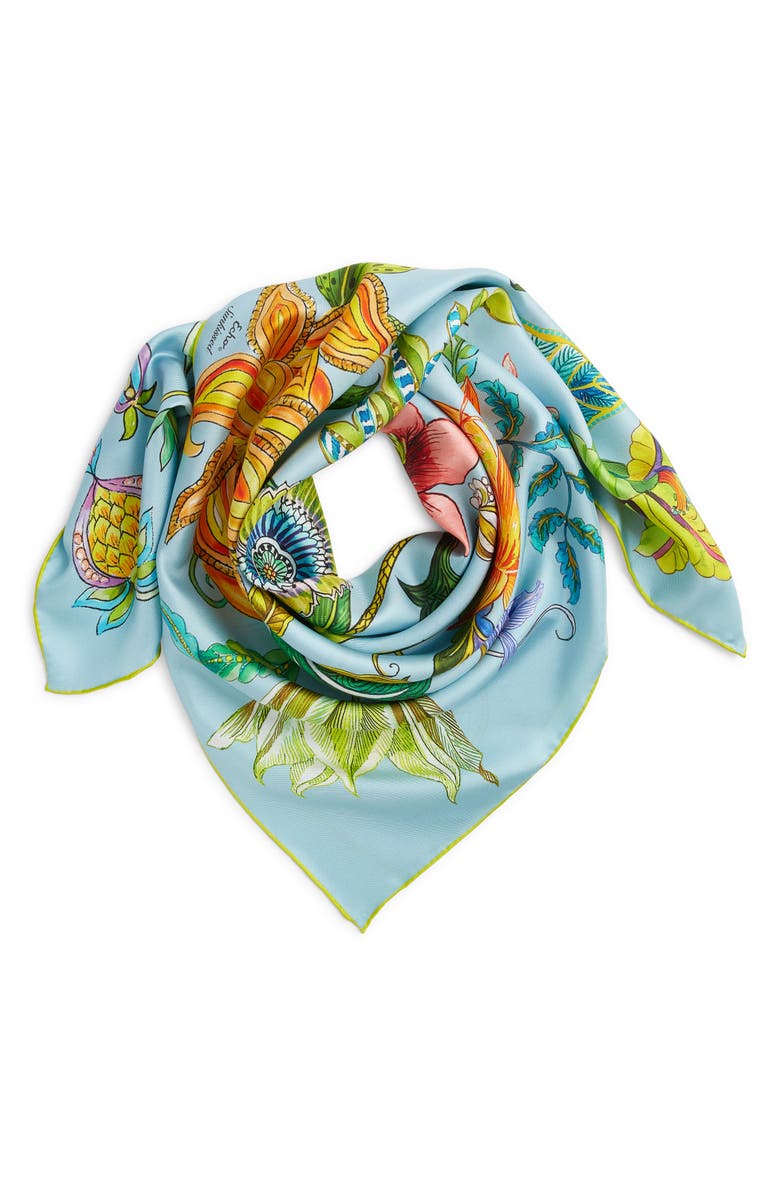 Echo Sunkissed Silk Square Scarf, Alternate, color, Sky Blue
