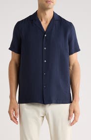 Nordstrom Hammered Satin Camp Shirt