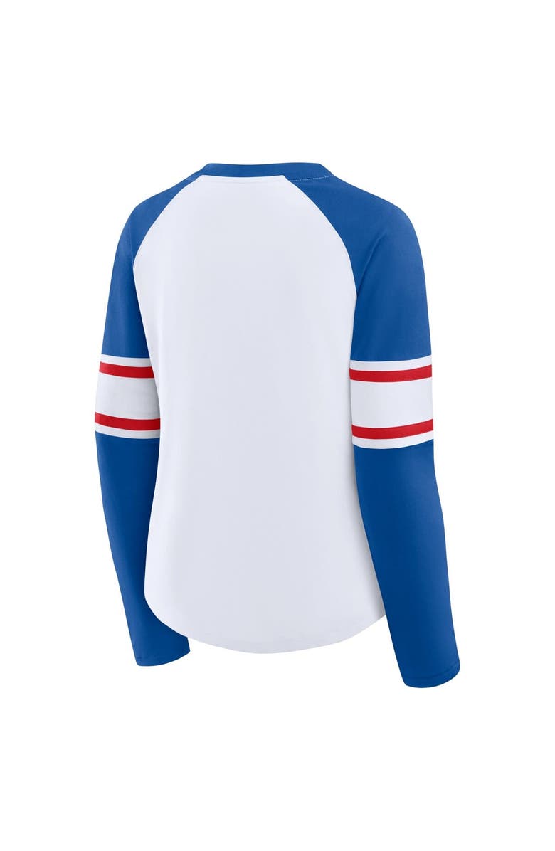 FANATICS Women's Fanatics White/Royal Chicago Cubs Blitz Package Raglan Lace-Up V-Neck Long Sleeve T-Shirt, Alternate, color, White