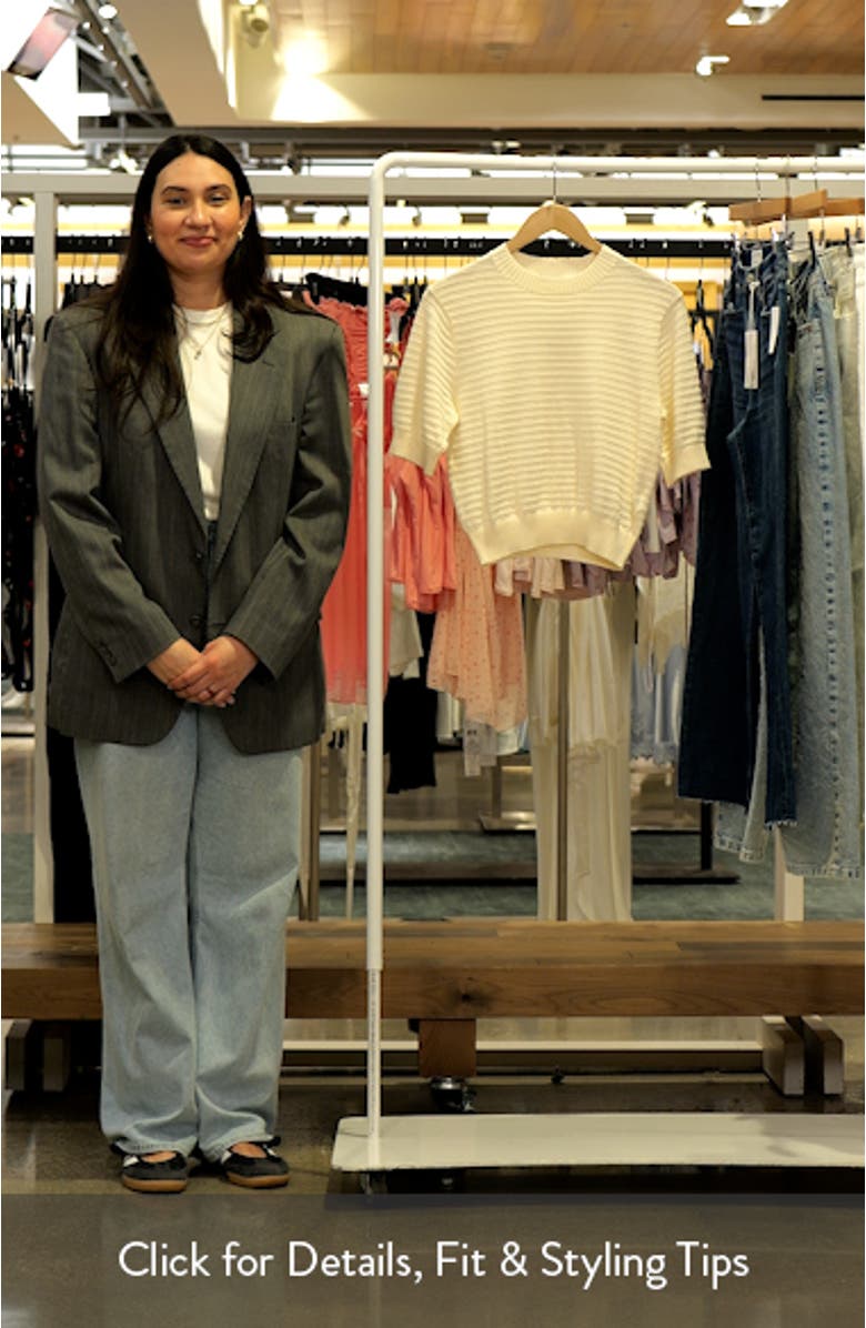 Textural Stitch Crewneck Cotton Sweater, sales video thumbnail