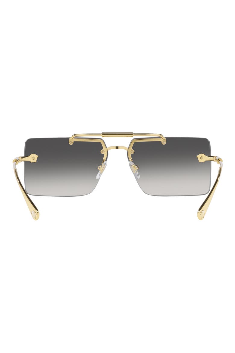 60mm Gradient Rectangular Sunglasses, Alternate, color, GOLD/GRAY