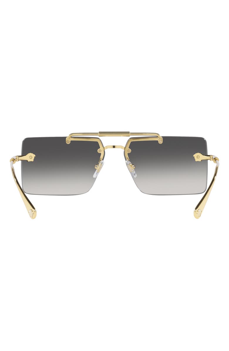 Versace 60mm Gradient Rectangular Sunglasses, Alternate, color, Gold/Gray