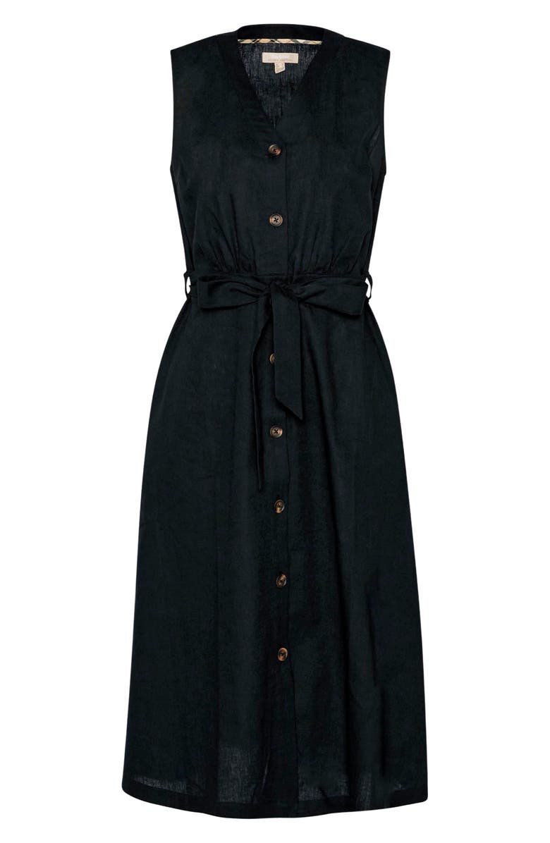 Barbour Elsie Sleeveless Button Front Cotton & Linen Midi Dress, Alternate, color,