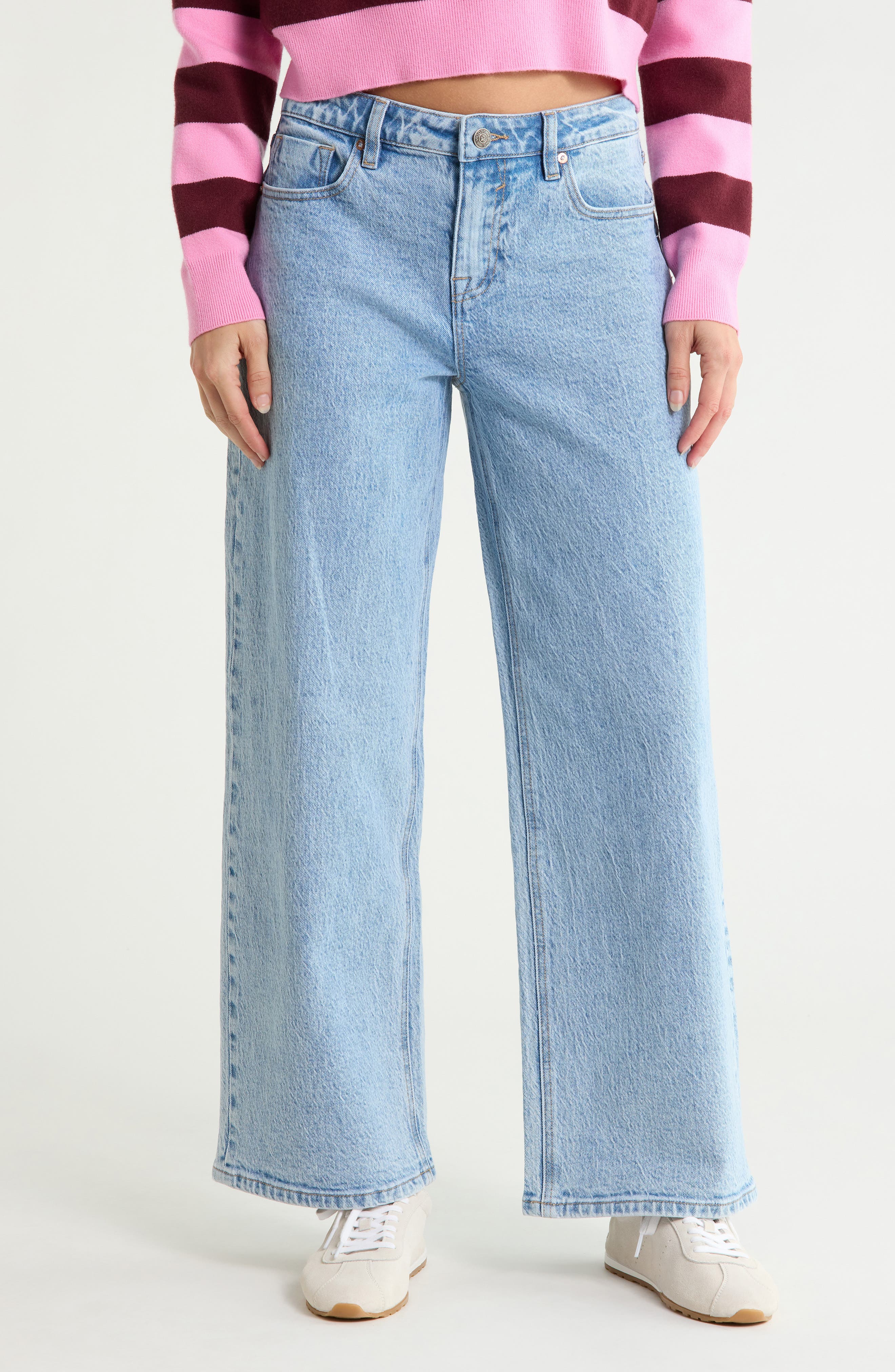 Slung Low Rise Wide Leg Jeans