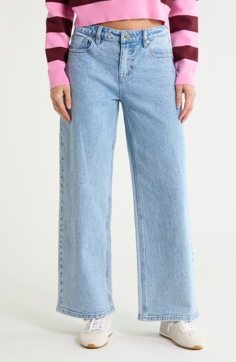 Slung Low Rise Wide Leg Jeans