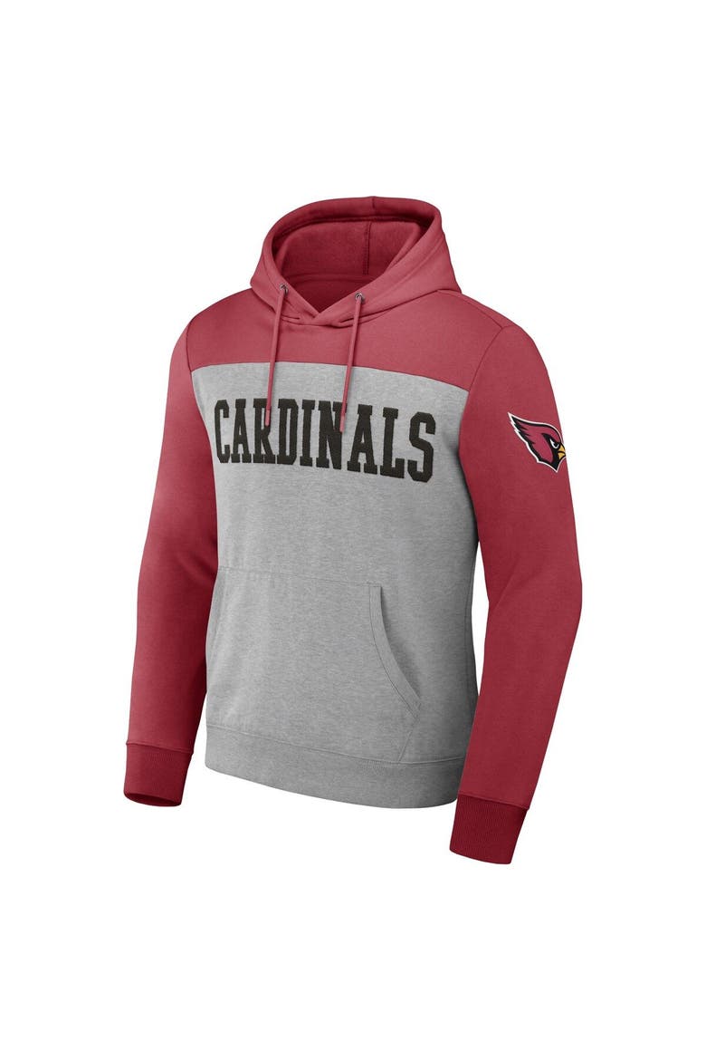 Men's NFL x Darius Rucker Collection by Fanatics Heather Gray Arizona Cardinals Color Blocked Pullover Hoodie, Alternate, color, Heather Gray