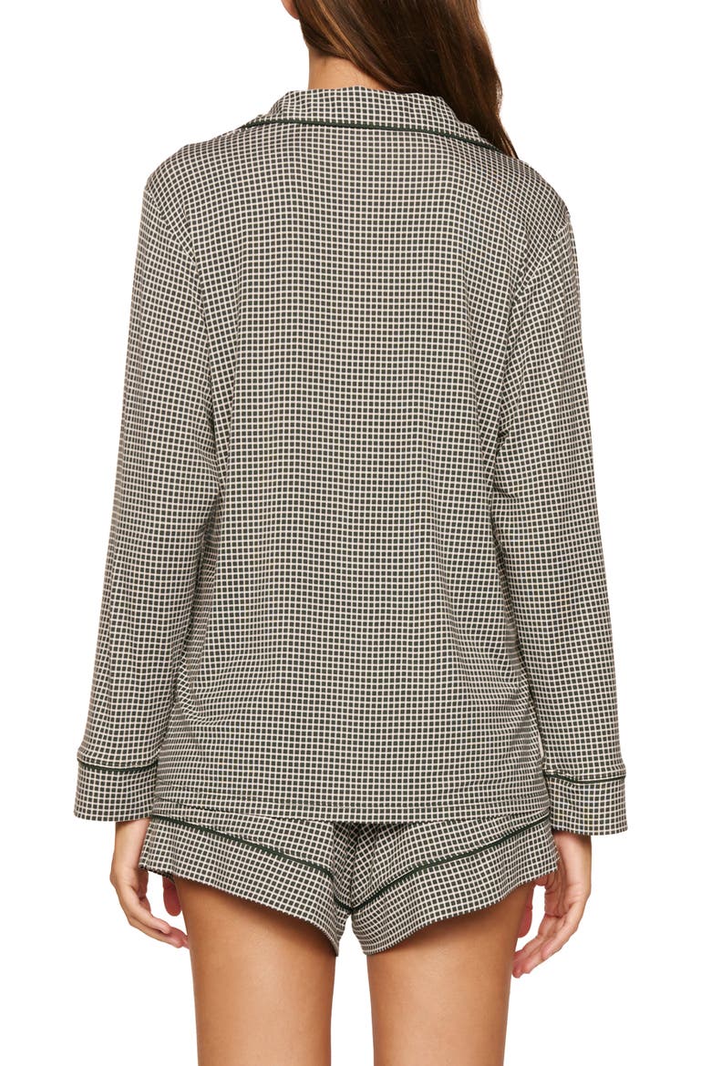 Gisele Printed Long Sleeve Pajamas & Shorts Set, Alternate, color, CABIN CHECK IVORY/ PI