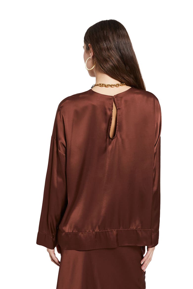 Fluid Viscose Blouse, Alternate, color, Brown