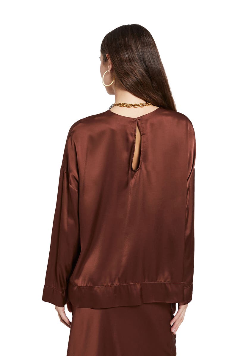 ottod'Ame Fluid Viscose Blouse, Alternate, color, Brown