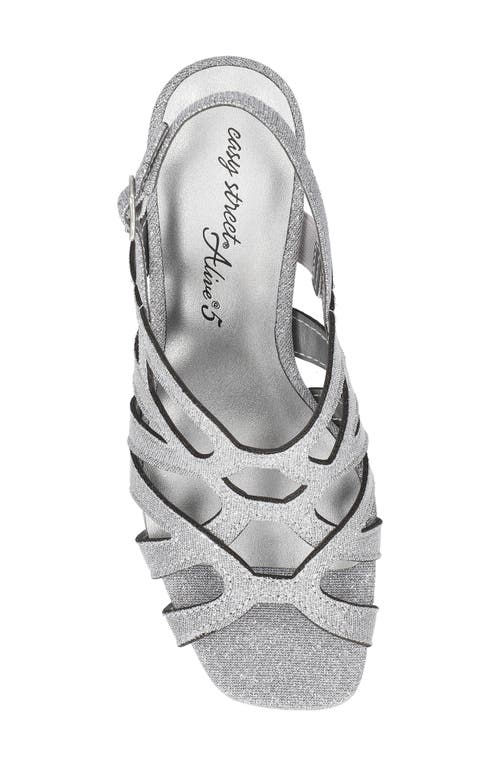 Easy Street Jetty Slingback Sandal In Silver Glitter