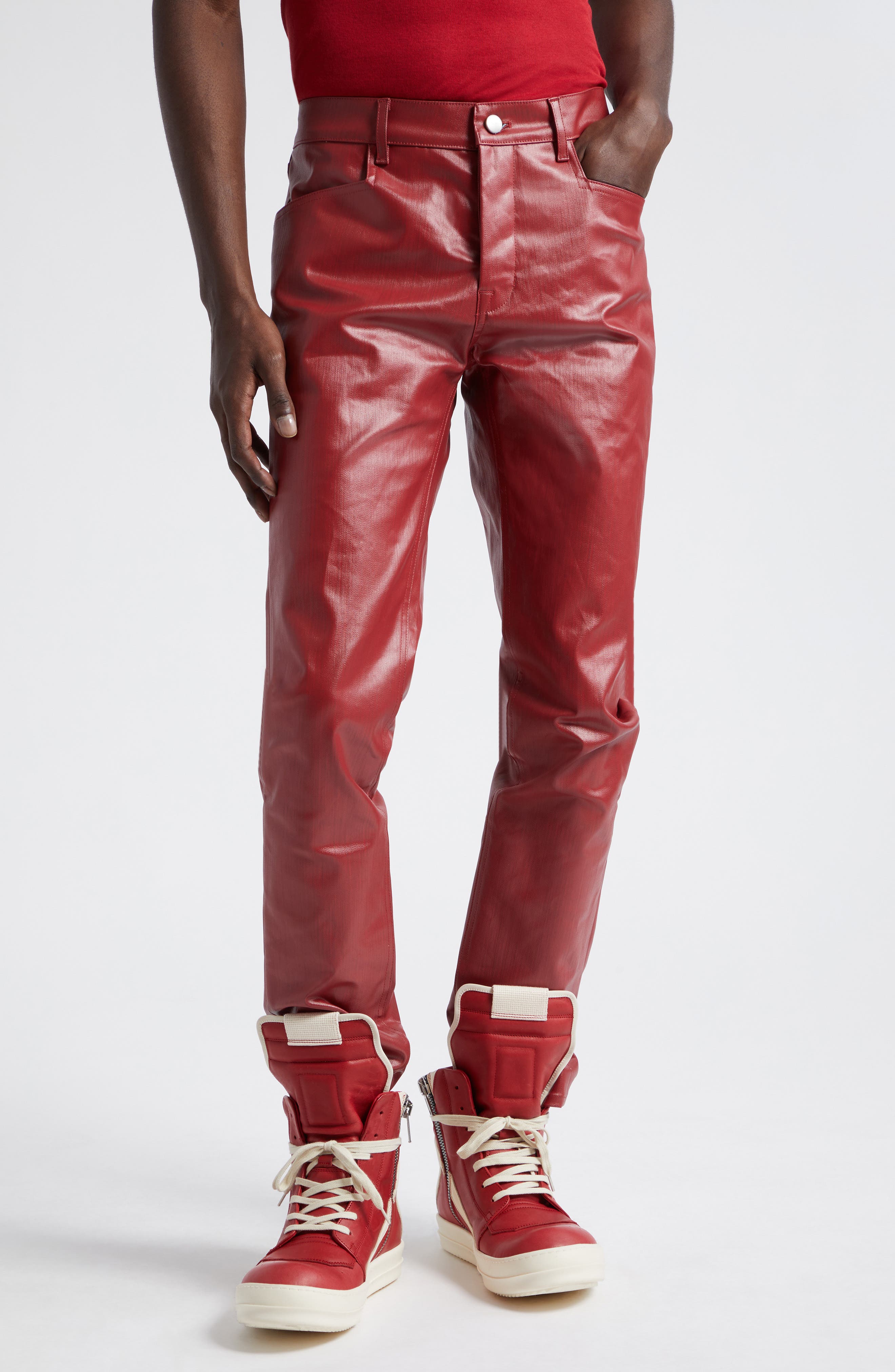 Rick Owens Tyrone Coated Skinny Jeans | Nordstrom