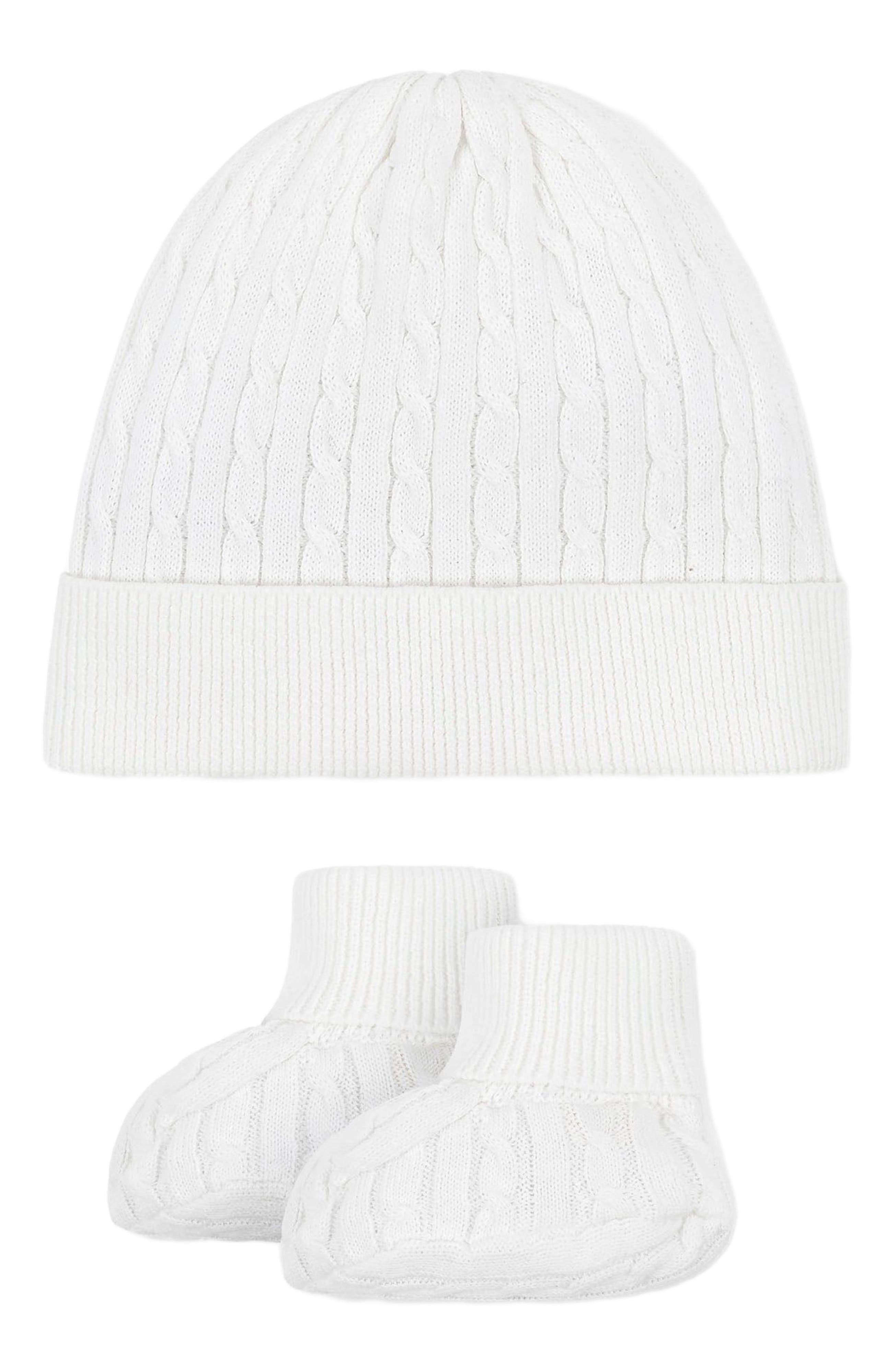 Soft White Beanie Set