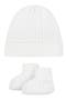 selected Soft White Beanie Set